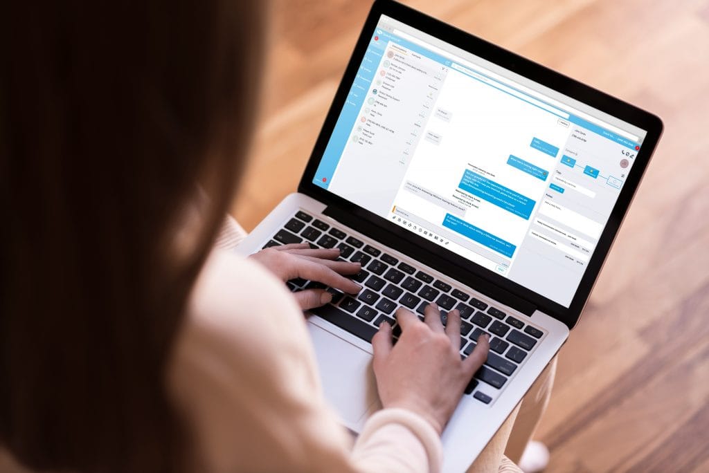 Business Texting 2 LaptopMockup StratusTexting