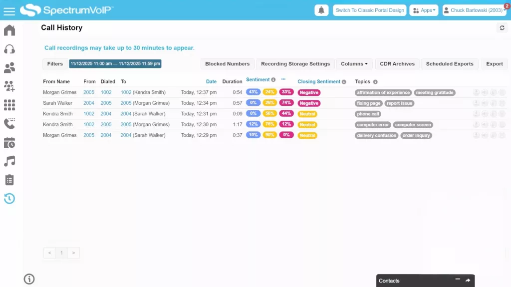 AI-Powered Business Phones - AI Sentiment in the Stratus Portal